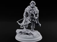 Small Game Hunter Halfling Ranger with Crossbow and Sword on Rocky Base turntable