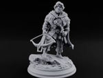 Small Game Hunter Halfling Ranger with Crossbow and Sword on Rocky Base turntable