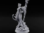 Serpent Staff, Silken Hem Tiefling Female Druid with Serpent-Wrapped Crystal Staff turntable
