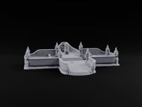 Climb Slowly, Kneel Gladly Walled Shrine Courtyard with Grand Staircase and Statue Dais turntable