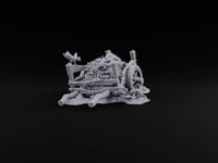 Axle Gave Out Mid-Harvest Broken Hay Cart with Crow and Rat on Rubble Base turntable