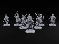 Shields Studded, Steel Singing Human Steppe Swordsmen with Studded Round Shields and Spiked Helms turntable