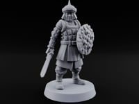 Shields Studded, Steel Singing Human Steppe Swordsman F turntable