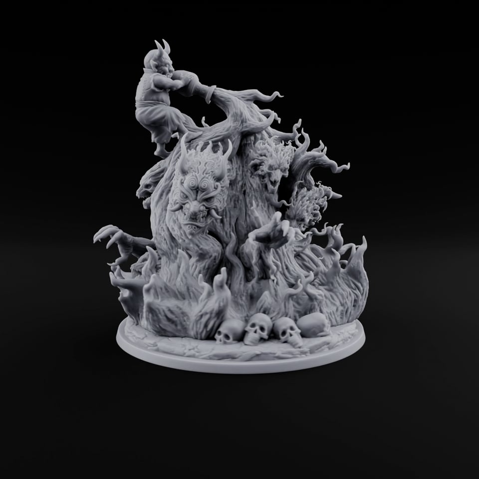 Barking Mad and Burning Treant Flame-Wreathed Demon-Faced Tree turntable