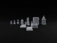 Apothecary Shelf Cleared Out Gothic Potion and Crate Props turntable
