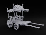 Awning Up, Shafts Down Wooden Market Cart with Canopy turntable