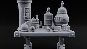 Boiler Room on a Tabletop Alchemist Workbench Desk turntable