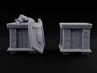 Shield Lid Left Ajar Wooden Storage Crates turntable