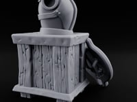 Breastplate Awaiting a Buyer Wooden Crate Armour Display turntable
