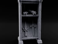Gauntlets Left Out to Dry Wooden Armour Merchant Shelf turntable