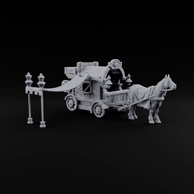 Ambulance Before Anaesthesia Horse-Drawn Medic Wagon turntable