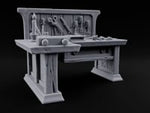 Spine Out, Shears Up Wooden Bookbinder Workbench turntable