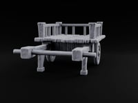 Shafts Down, Cages Pending Wooden Pet Vendor Cart turntable