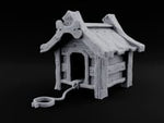 Chain Just Long Enough Wooden Farm Doghouse turntable