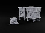 Bees Clocked Out, Flour Clocked In Wooden Beehives with Feed Sack turntable