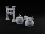 Bananas Hung, Baskets Heaped Fruit Seller Display Rack Set turntable