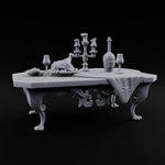Feast Abandoned Mid-Toast Ornate Banquet Table turntable