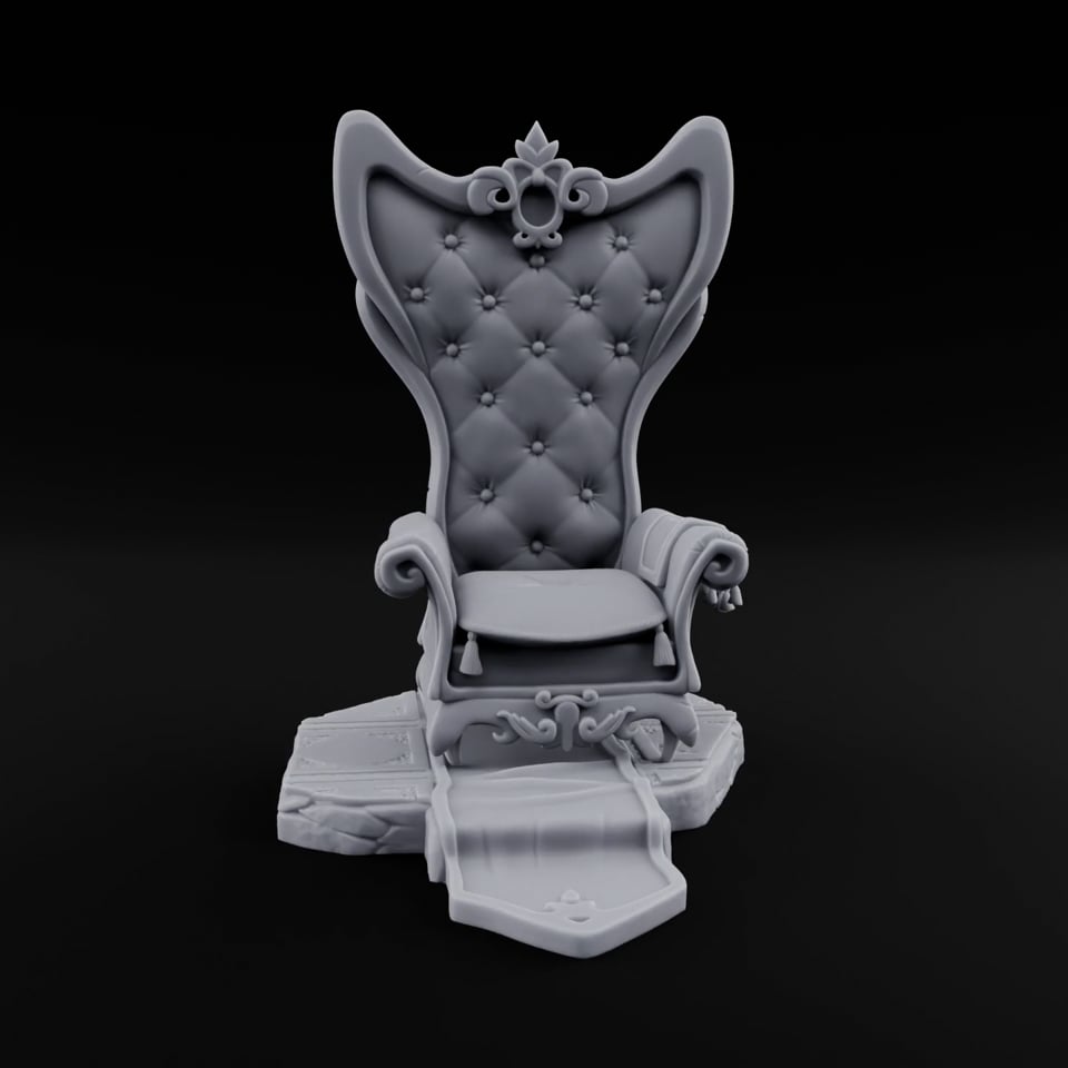 Vacant, but Still Reserved Ornate Tufted Throne turntable