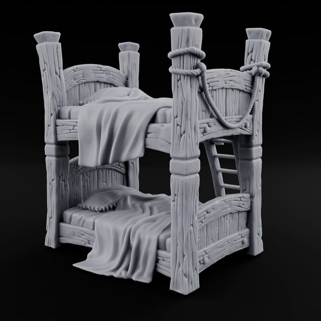 Top Bunk Is Taken Wooden Bunk Bed with Ladder turntable