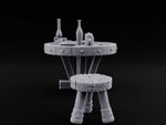 Drinks Poured, Stool Pulled Out Wooden Round Table with Stool turntable