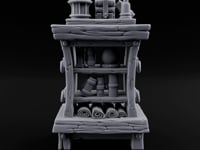 Crystal Ball Stays Unsold Wooden Magic Shop Display Shelf turntable