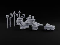 Staves Stocked, Crocodile Mounted Magic Shop Small Props Set turntable
