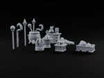 Staves Stocked, Crocodile Mounted Magic Shop Small Props Set turntable