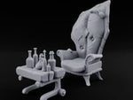 Sample Before You Sit Ornate Armchair and Bottle Table turntable