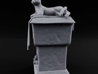 Cat Naps Here Daily Stone Cat Pedestal House turntable