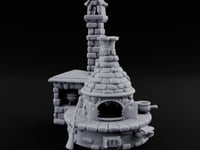 Cauldron Cooling, Kiln Still Warm Stone Pottery Kiln with Chimney turntable