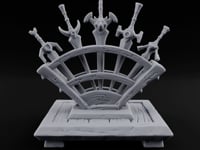 Five Blades, One Fan Wooden Sword Display Rack turntable