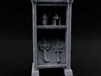 Hang the Helm, Sharpen the Curve Wooden Weapons Display Rack turntable