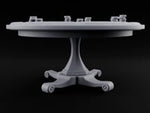 Stakes Stacked, Chairs Pushed Back Wooden Game Table A turntable