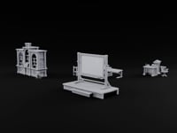 Class Dismissed, Chalk Still Dusty Wooden Classroom Furniture Set turntable