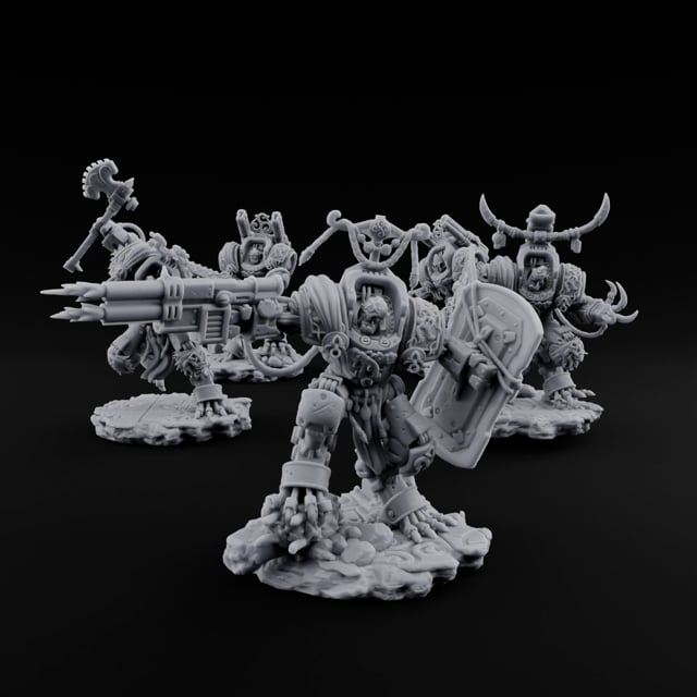 Cockpit Faces Warforged Armoured Warriors turntable
