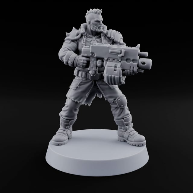 Scorched-Earth Policy Human Raider Gunner B turntable