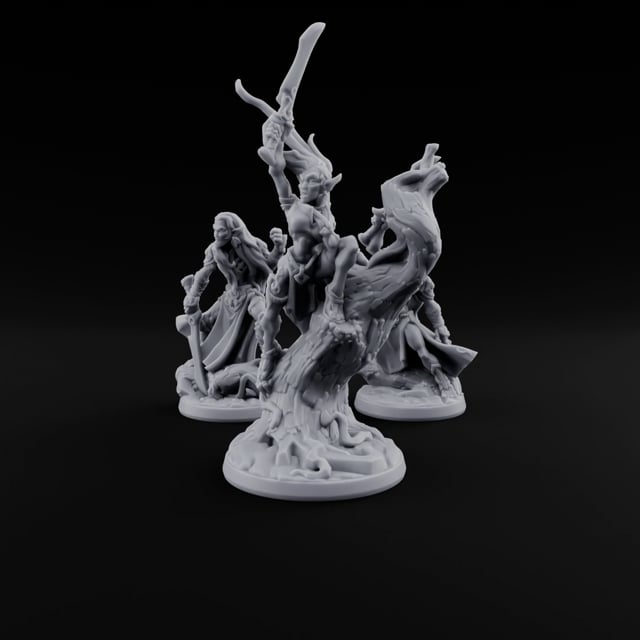 Sharp Ears, Sharper Tempers Wood Elf Warriors turntable