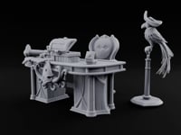 Squid Desk, Parrot Witness Wooden Pirate Captain's Desk turntable