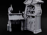Whispers Filed, Scrolls Stacked Wooden Advisor Desk and Bookcase turntable