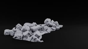 Snow Topped Stone and Timber Rubble Pile A turntable