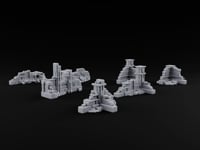Snow Capped Ruined Stone Wall Set turntable