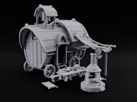 Bell Rings, Kettle Sings Wooden Caravan Wagon with Camp turntable