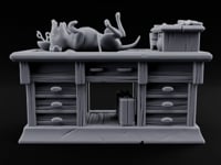 Strays Waiting Wooden Veterinarian Furniture D turntable