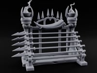 Torches Lit Wooden Ballista Bolt Rack turntable