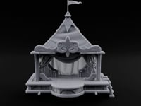 Curtain Up, Stage Rolling Wooden Carnival Stage Wagon turntable