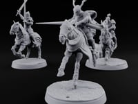 Lances Level, Nobody Yields Human Jousting Knights on Horses turntable