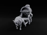 Lion Pulls the Gambling Den Lion-Drawn Wooden Vendor Wagon turntable