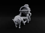 Lion Pulls the Gambling Den Lion-Drawn Wooden Vendor Wagon turntable