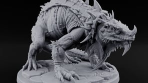 Collar Spiked, Spines Raised Giant Lizard turntable