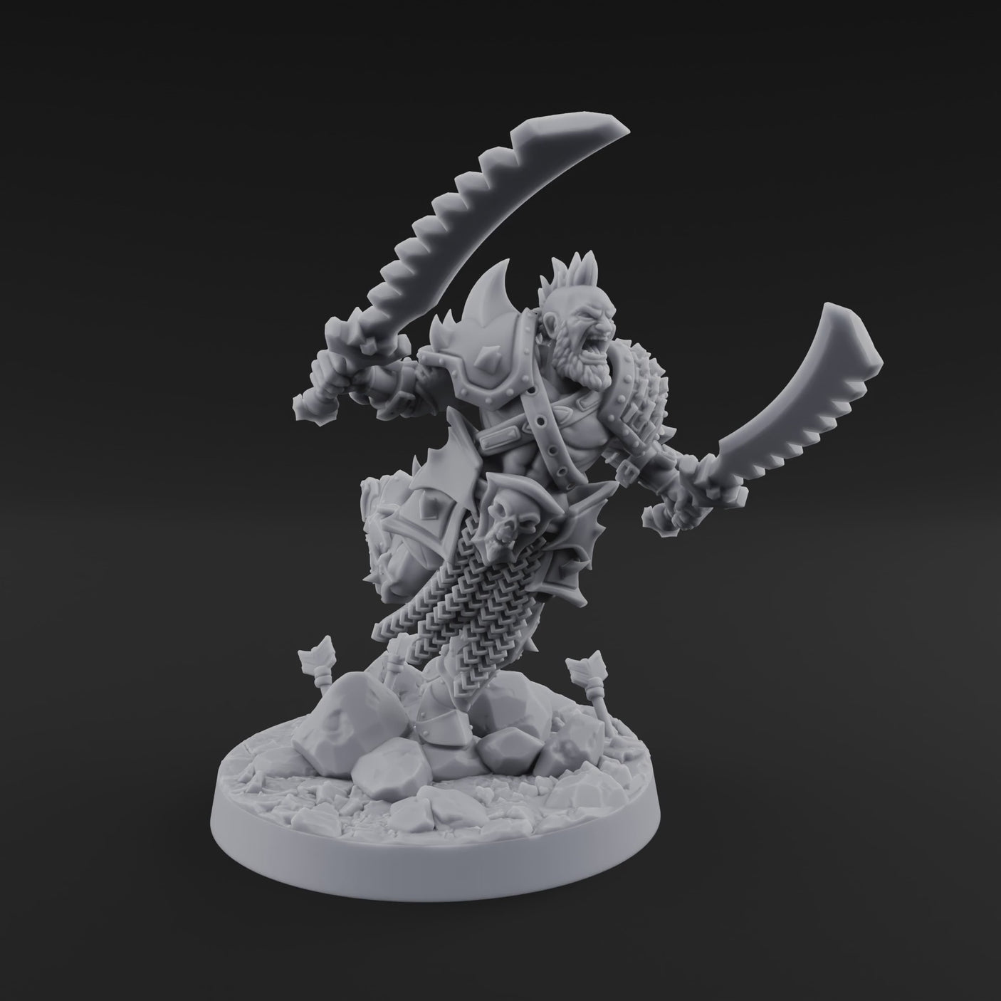 Axe Held High Ornate Human Warlords C